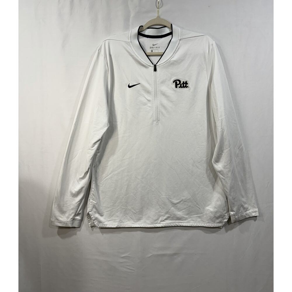 Nike Men's Dri-fit Training LS White 1/4 Zip Pitt Sz L Sportswear Athletic